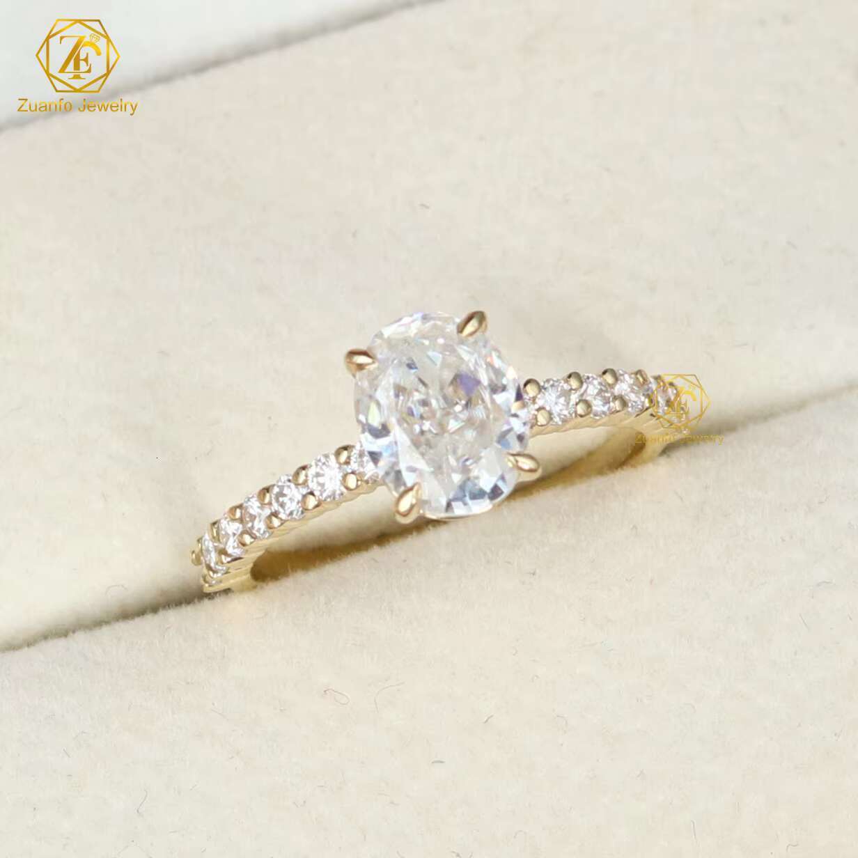 CVD Luxury 1ct 2ct 3ct 14K 18K Women Engagement Lab Created IGI Certified Oval Cut Diamond Lab Grown Wedding Ring