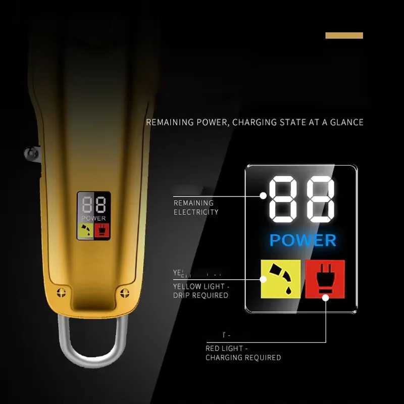 Kemei KM1986 Professional Hair Trimmer Mens Hair Clipper Cordless Electric USB Charging LCD Display Barber Hair Cutting MachineT251120