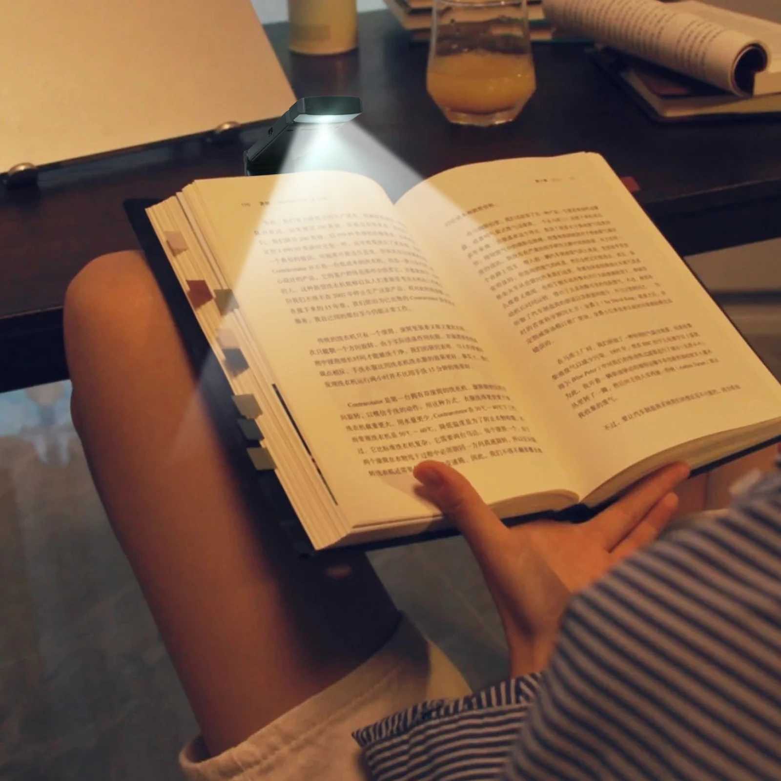 Reading Lights for Books in Bed Portable Clip-on LED USB Rechargeable Lamp Eye-protection in Dual Color 5 Brightness Timer M251120