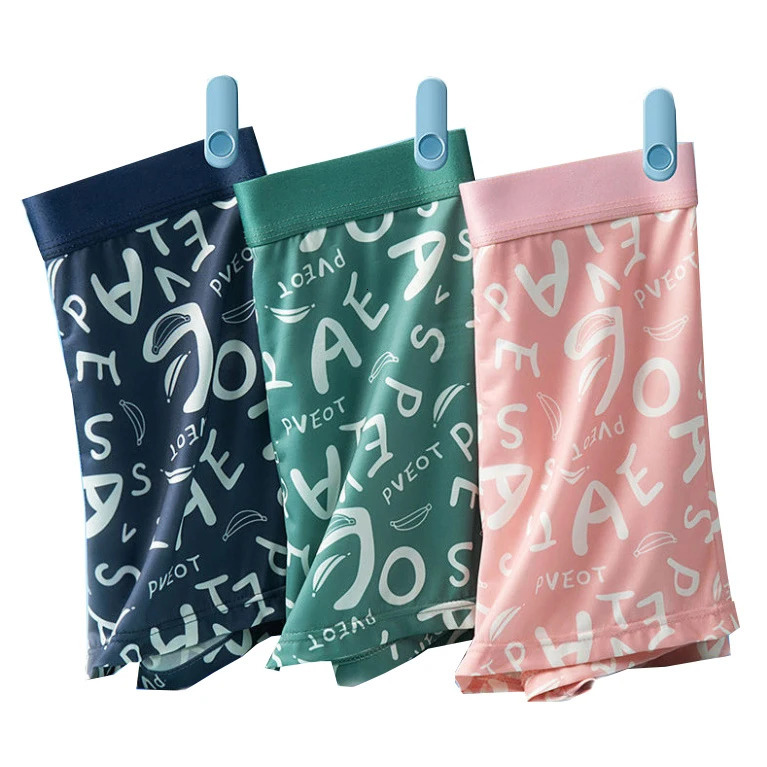 Mens underwear ice silk summer slim fit flat angle pants young antibacterial sports quarter mid waist mens boxer 250417