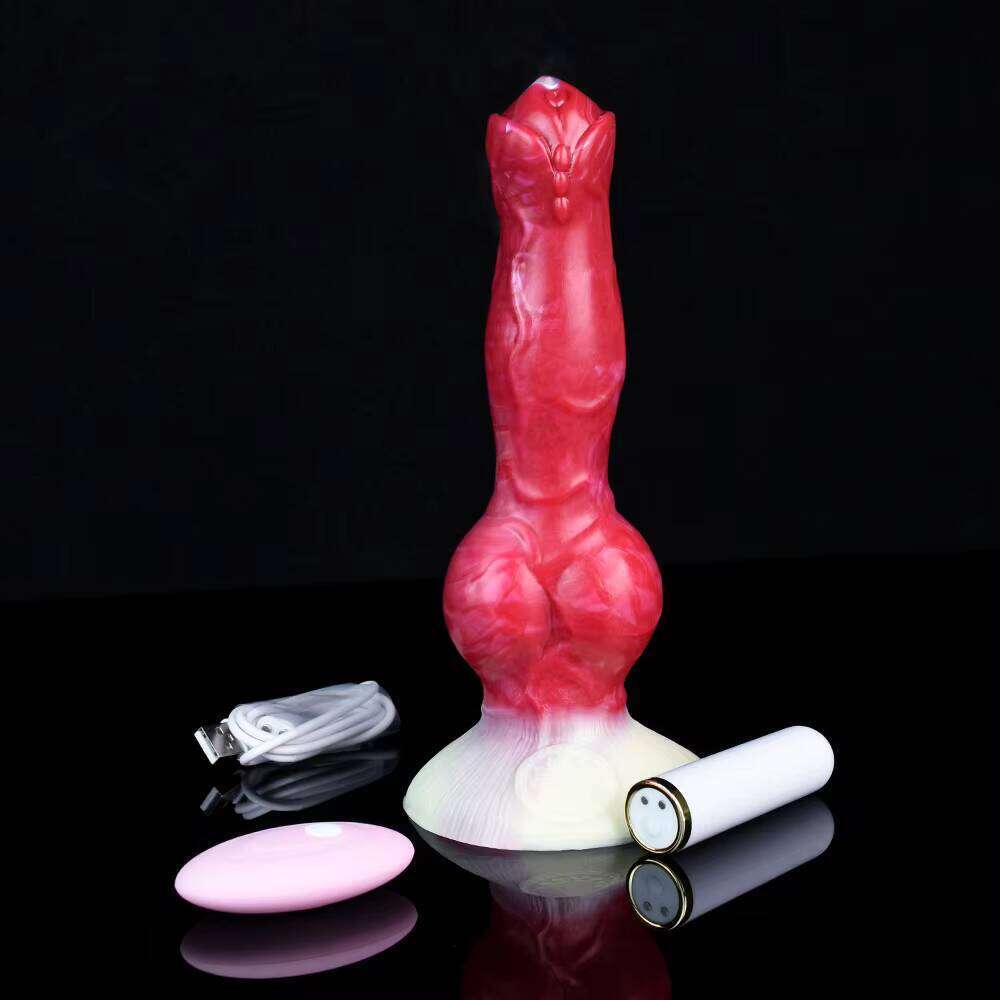 Large Knot Dog Penis Vibrating Rechargeable Dildos Silicone Animal Fantasy Dildo Anal Plug Sex Toys