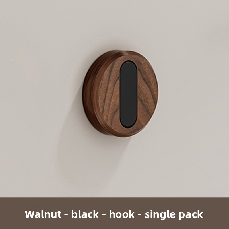 Walnut Wood Invisible Wall-Mounted Hidden Bathroom Folding Hook Wall Hanging Door Back Entrance Clothes Rack