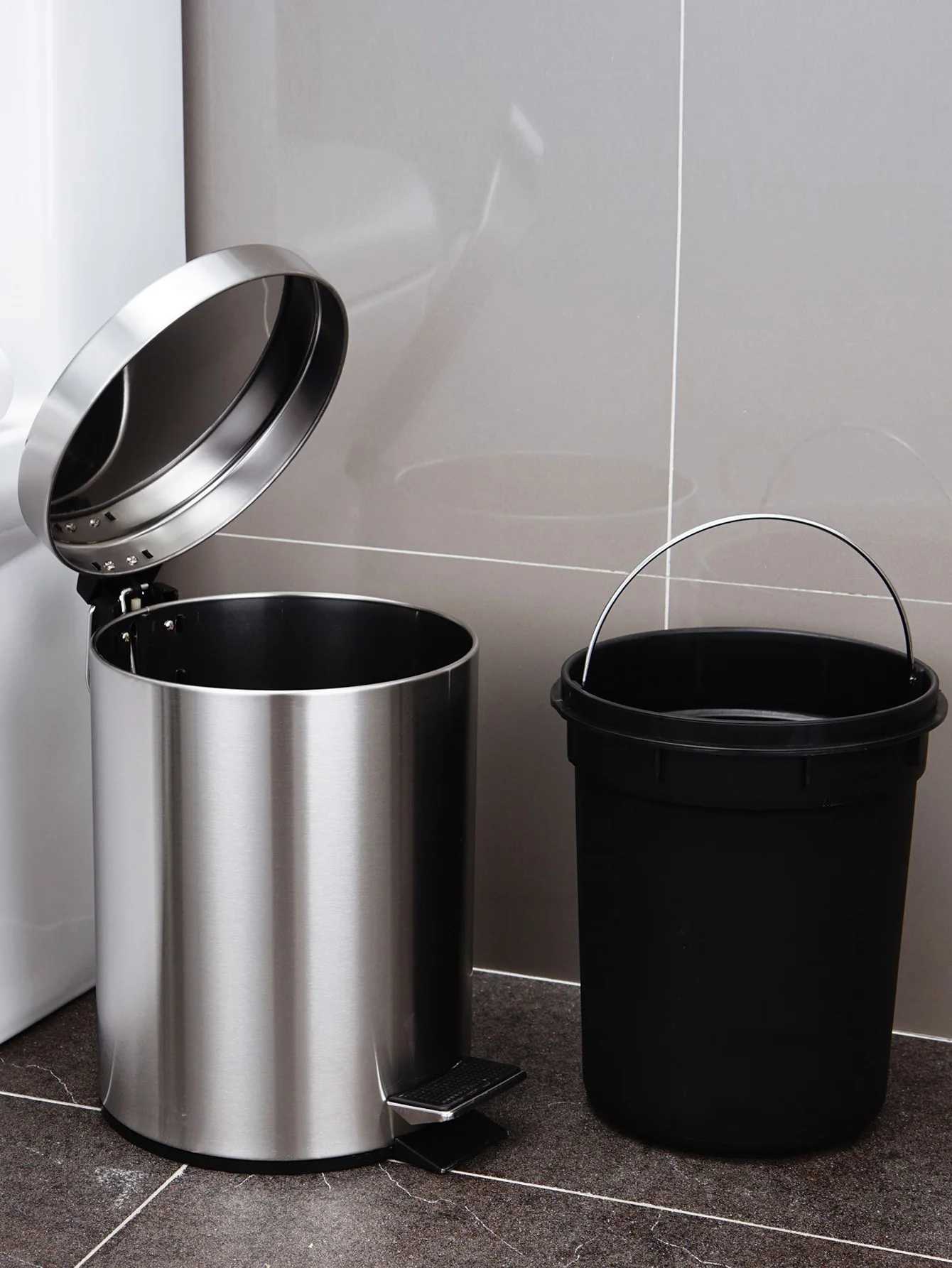 Mirror 7L 8L Stainless Steel Foot Pedal Trash Can for Hotel Bathroom Dust Bin and Kitchen Household School C251120