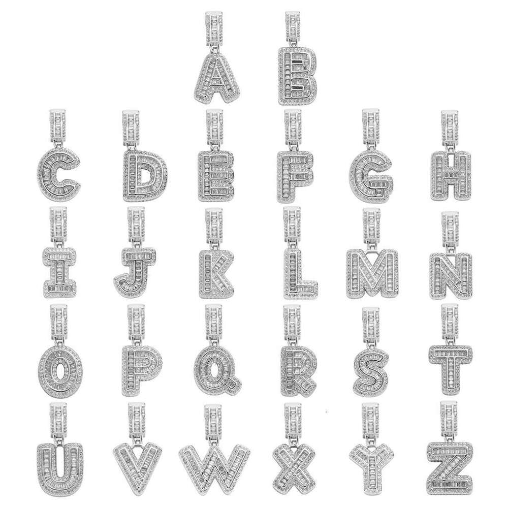 Hip Hop personalized rock candy alphanumeric combination pendant T square Ice out VVS Moissamite necklace for men and women Free delivery