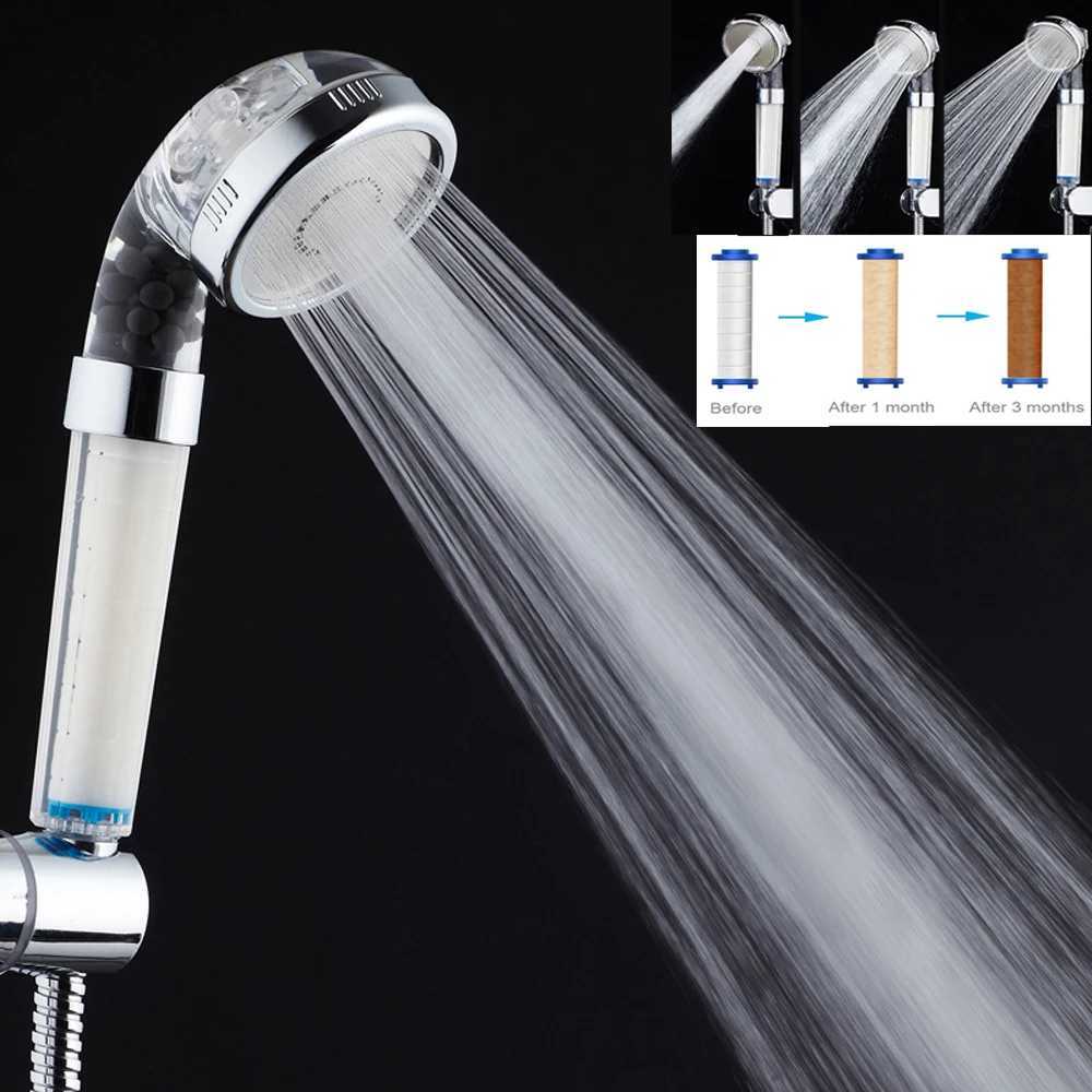 New Filtered Shower Head for Hard Water High Pressure Nozzles PP Cotton Filter Eco water Spa Shower Spray for Dry Hair SkinM251120