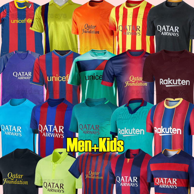 finals Retro soccer jerseys 2009 10 11 12 13 14 XAVI RONALDINHO GUARDIOLA PUYOL A.INIESTA maillot de foot 2015 16 17 18 19 DAVID VILLA 2020 21 PIQUE TOICHKOV kids kits Sets