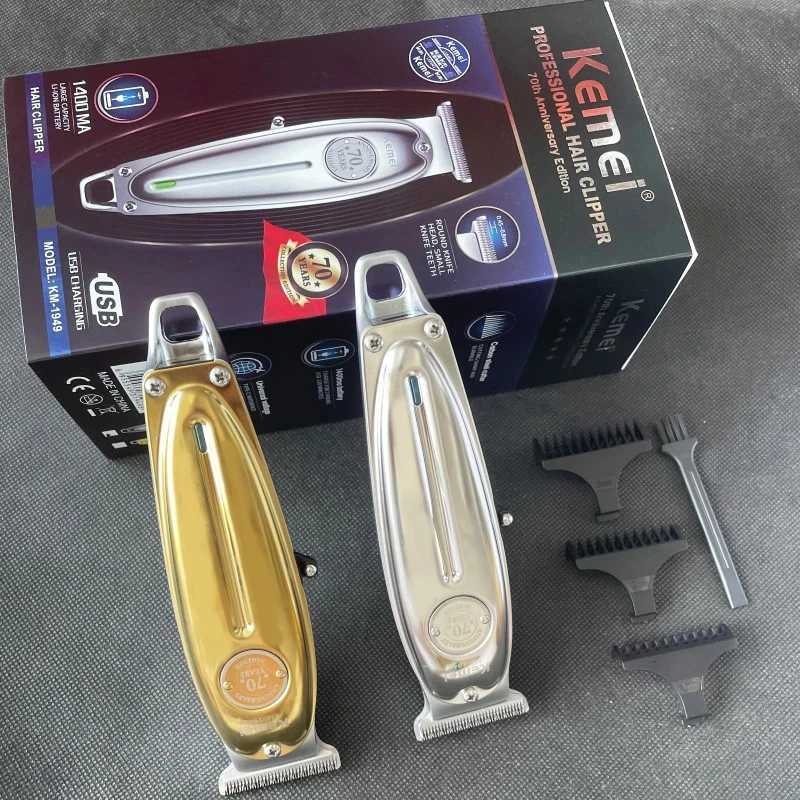 Kemei KM-1949 Gold cutter barber scissors Professional Rechargeable Haircut Machine Mens Hair Clipper KemeiT251120
