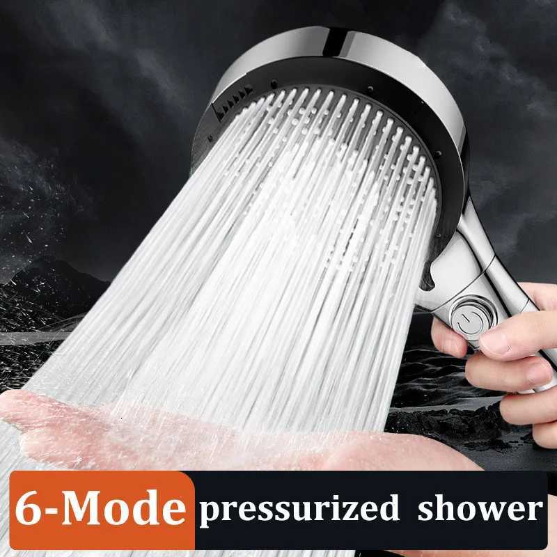 6 Modes Booster Shower Head Multifunctional Adjustable Filter Dechlorination Household Bathroom Large Water Volume Shower SetM251120