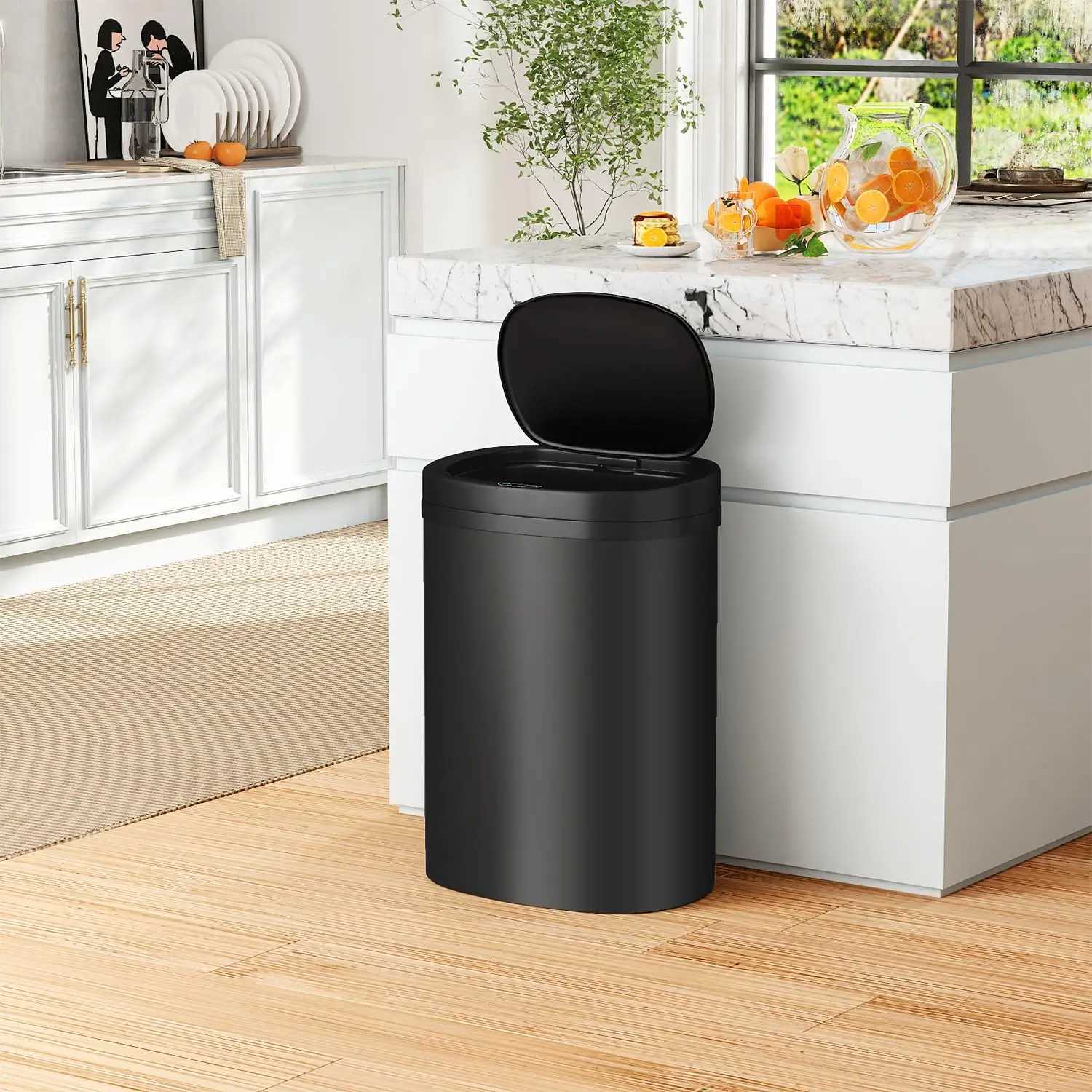 Kitchen Trash Can with Lid 13 Gallon Automatic Garbage Can for Bathroom Bedroom Home Office 50 Liter Touch Free High-Capacity C251120