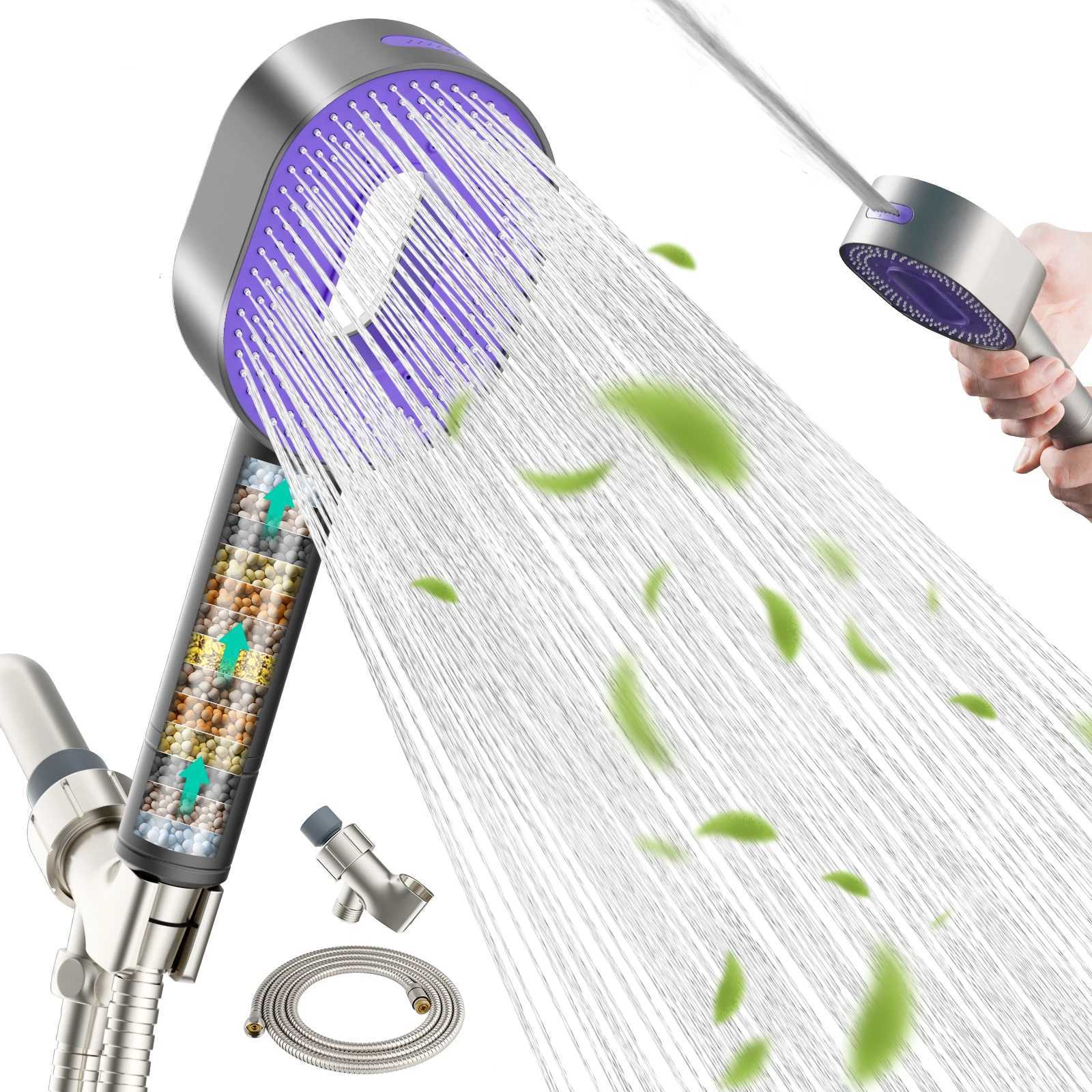 Shower Heads with Handheld 3 Spray Combo High Pressure Shower Head Detachable Filtered Shower Head for Hard WaterM251120