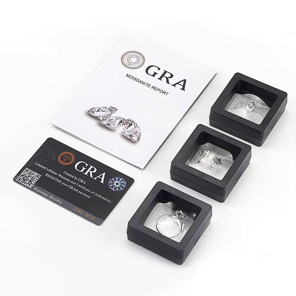 BSMOE07 RINNTIN Moissanite Heart Earring 925 Sterling Silver 5mm 65mm 8mm 9mm 10mm D Color VVS Moissanite Stud Earrings Jewelry