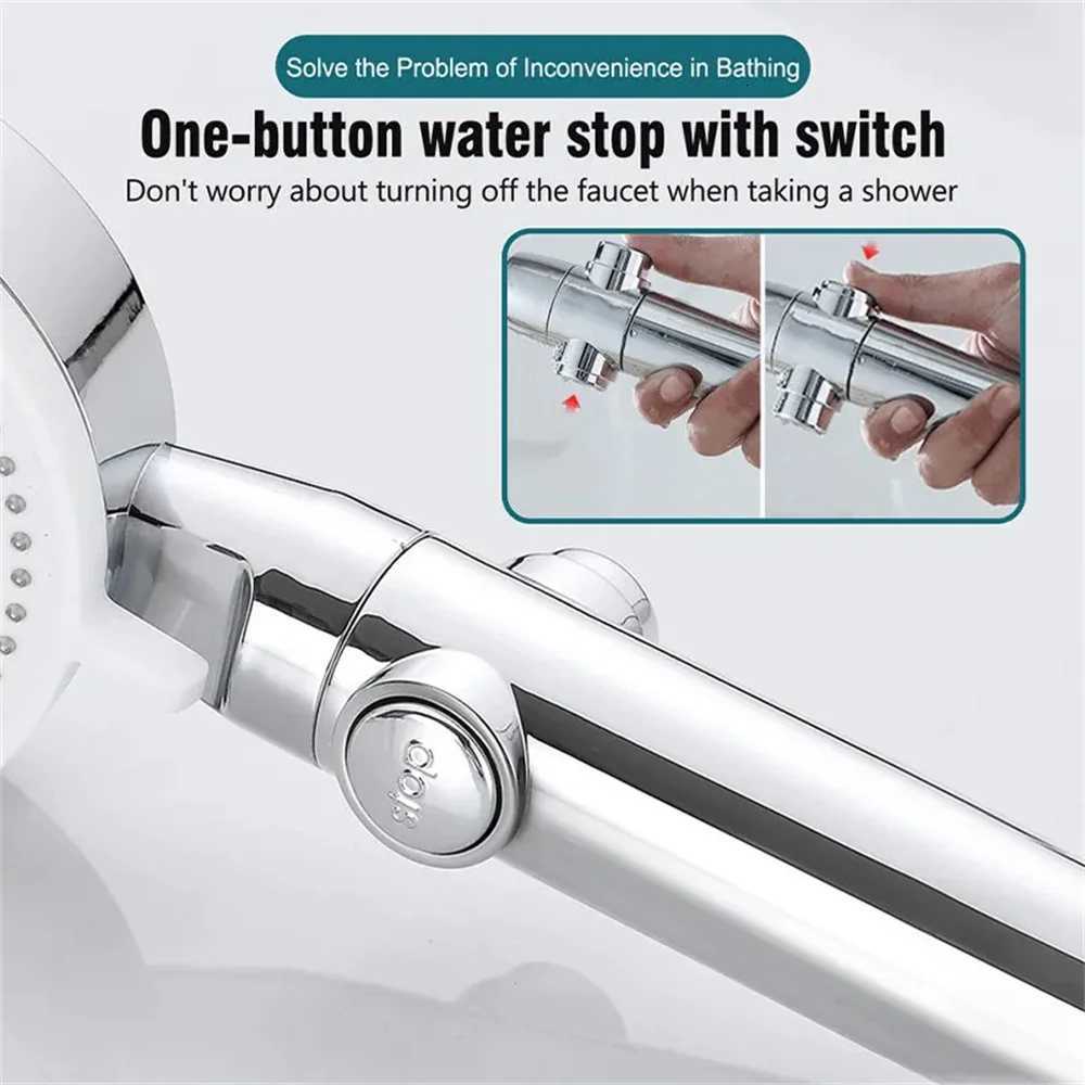 1PC Booster Shower Head 5 Modes Household Adjustable High Pressure Water Massage Shower Head Handheld Spray Bathroom AccessoriesM251120
