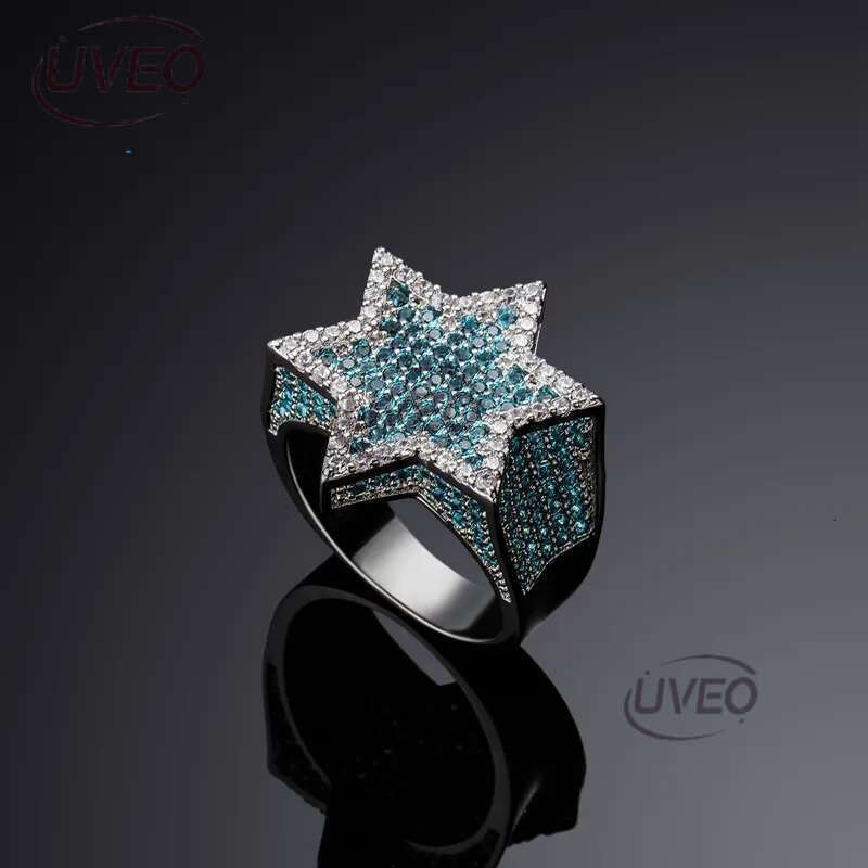 Luxury Designer Men's Ring High Quality Hexagonal Frappuccino VVS Moissanite Ring Fashion Hip Hop Ring Jewelry FREE shipping