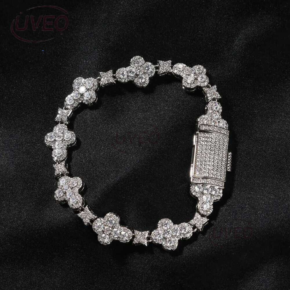 10mm Hip Hop Cross wer k Chain Bracelets 5A CZ Real Gold plated Jewelry