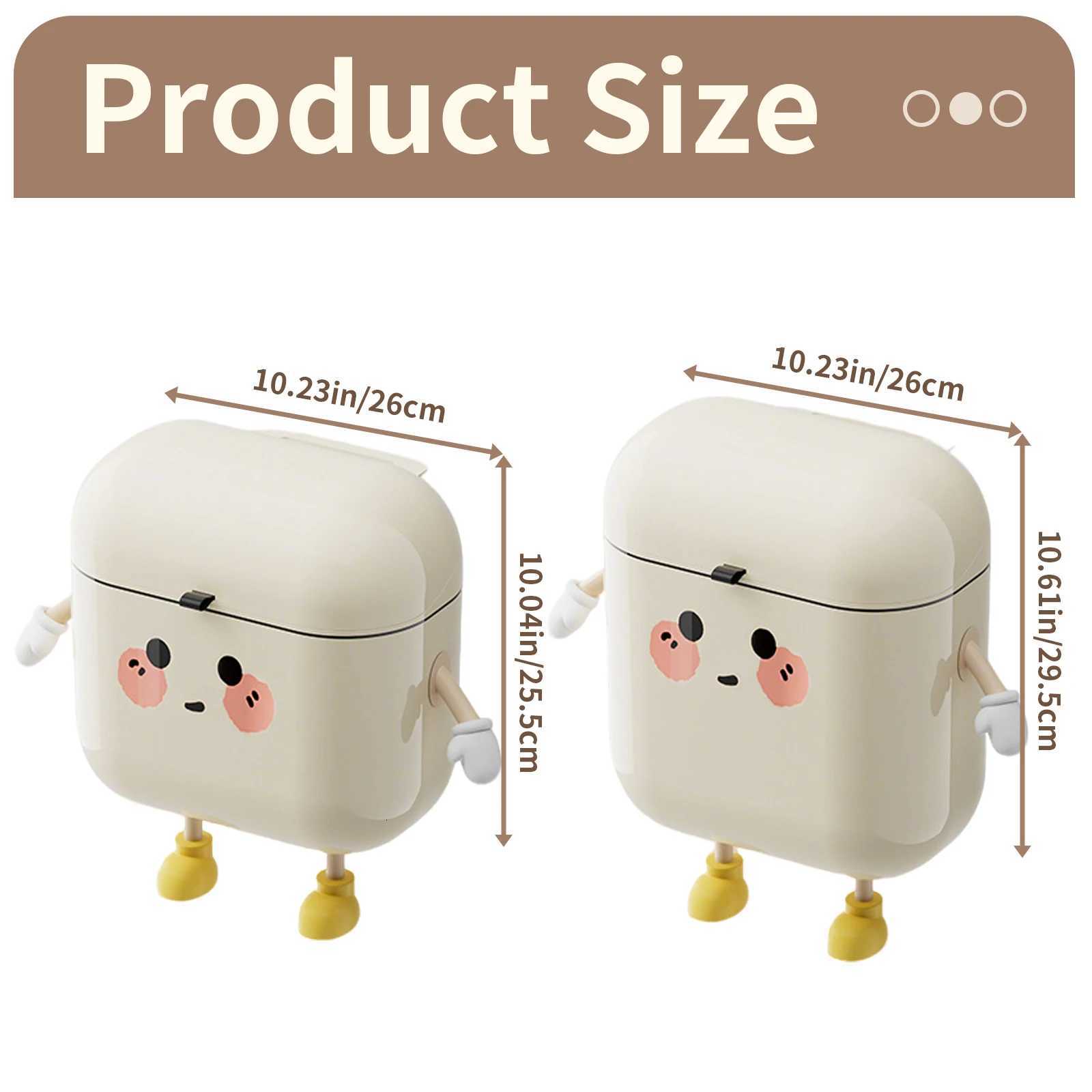 Cute expression trash can high-end household non perforated trash can light luxury cute style kitchen bathroom crevice wall mo C251120