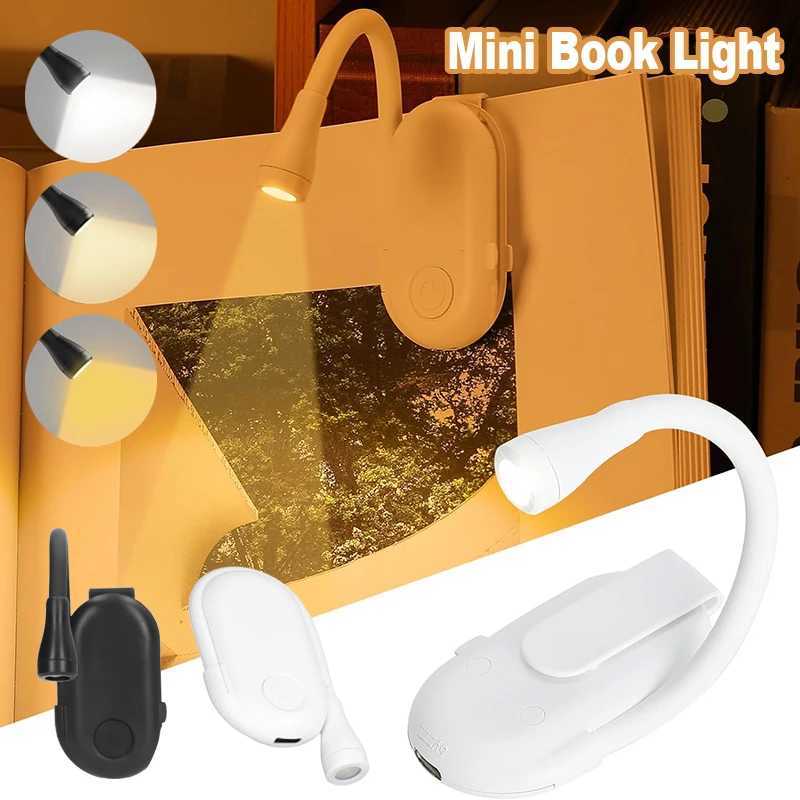 LED Mini Book Light Portable Clip Night Lights USB Charging Dimmable Clip 360 Flip Eye Protect Reading Lamp for Bedroom Camping M251120