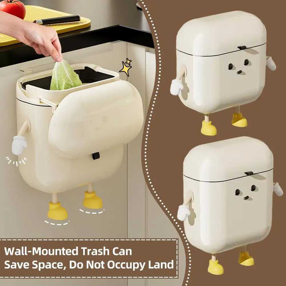 Kitchen Trash Can Bathroom Kitchen Use Trash Can Hanging Design Kitchen Garbage Bin With Lid For Under Sink 9L 12L Capacity C251120