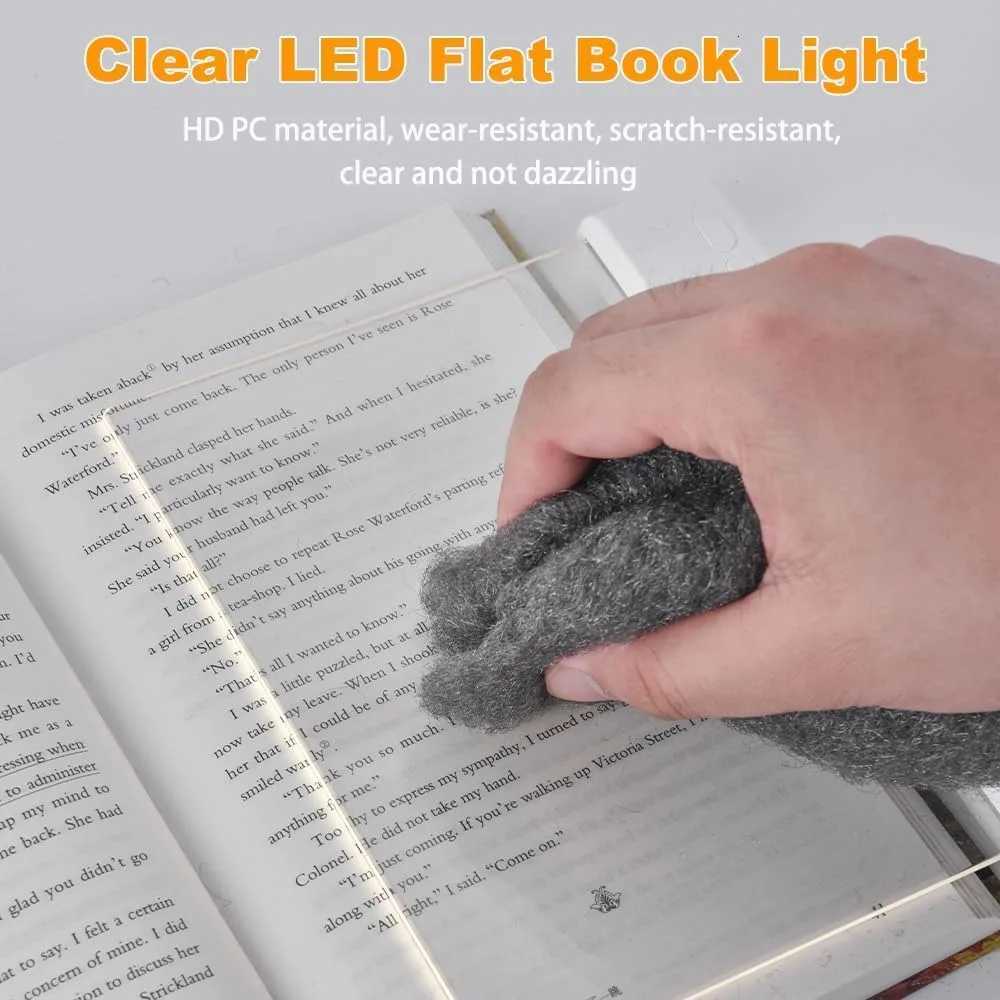 LED Flat Panel Book Light USB Charging Eye Protection Night Vision Reading Lamp for Students Indoor Use 2 in 1 Night Lights M251120