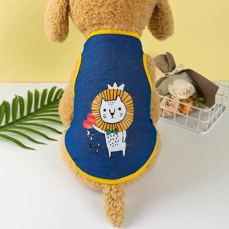 T003 Summer Clothes Thin Mesh Dog Vest Cat Teddy Bichon Pomeranian Pet Clothing One Piece Dropshipping