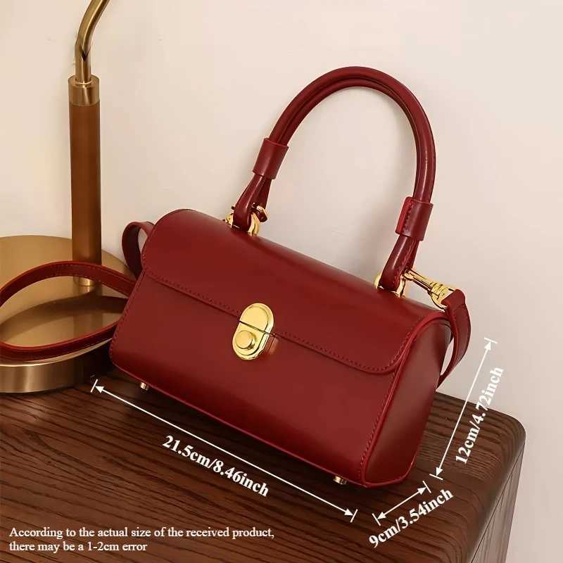 Wen Red Square Handbag PU Leather Flip Shoder Bag High Quality Large Capacity Elegant Mti Functial Crossbody Bag Banquet Y251120