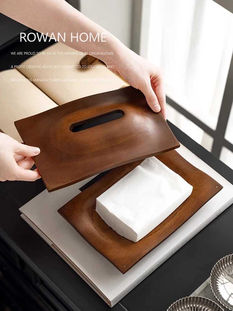 Walnut Wood Tissue Boxes Cover Tissue Holder Napkin Case for Home Decoration Hotel Restaurant Light Luxury Scandinavian Style C251120