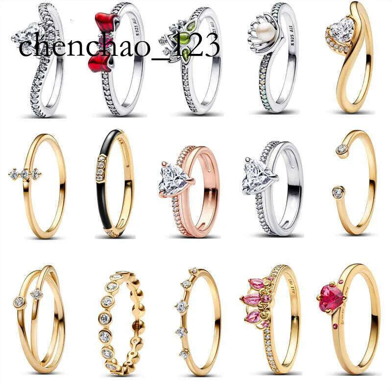 2025 New Anniversary Red Bow Hot Sale Sterg Sier Round Ring With Colorful Crystal Heart Rings For Women Valentine's Birthday Gift DIY Jewelry