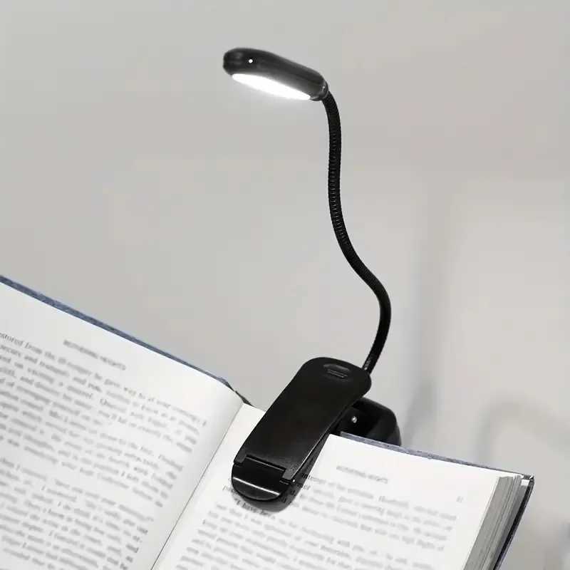 Battery Powered Mini LED Book Light with Clip Eye Protection Flexible Reading Lamp Desk Bedside Portable Night Light Study Light M251120