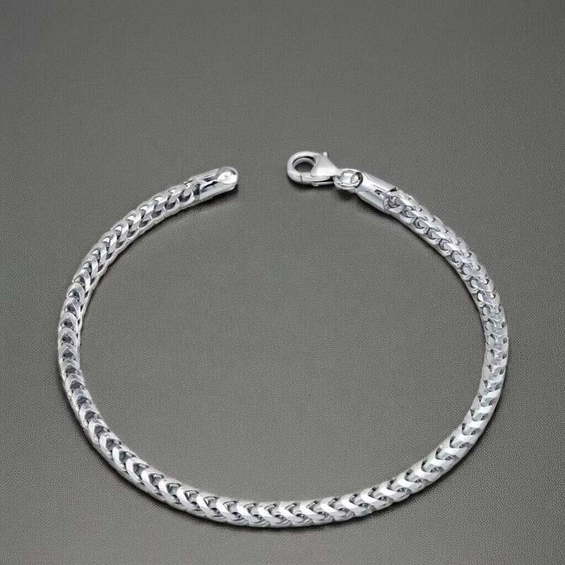 Sterling Sier Chain 2.5mm 3mm 5mm Wide Thick Franco Necklace Rose Gold Rhodium Plated Wedding Engagement Gift