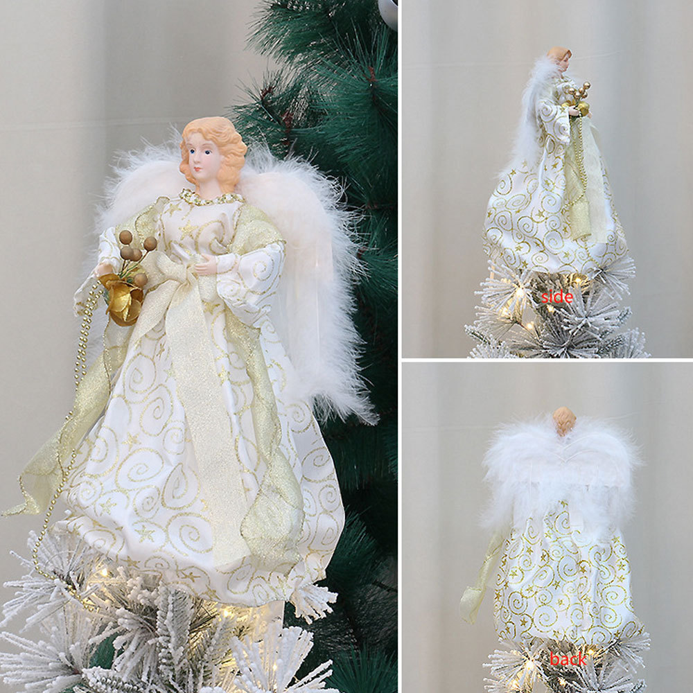 Christmas Decorations Angel Ornaments For Christmas Tree Top Gold Angel Christmas Tree Topper Gold Christmas Decors For Garden Yard Cafe Desk Decor 231017