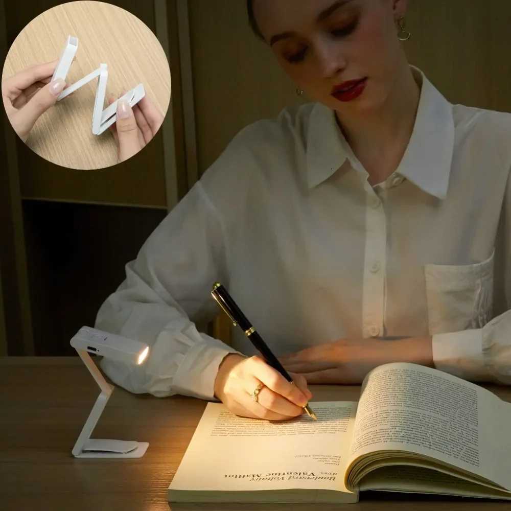 New Night Lights USB Rechargeable Folding Portable Reading Book Lights Eye Protection 3 Light Colors Adjustable Brightness Lamp M251120