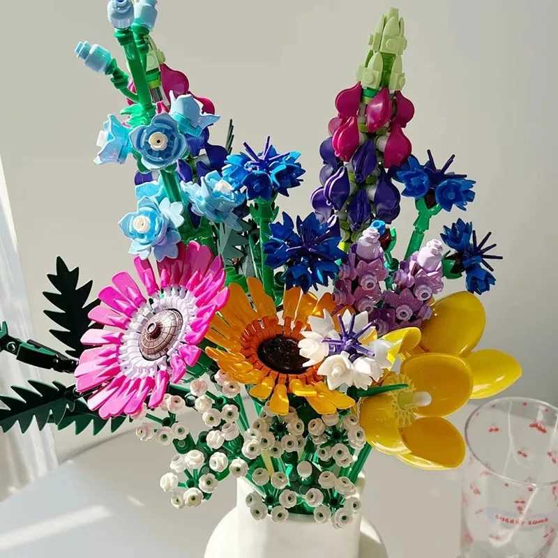 New 9 wildflower branches decorative accessories building blocks creative plant series gift for girlfriend 10313 Y250420