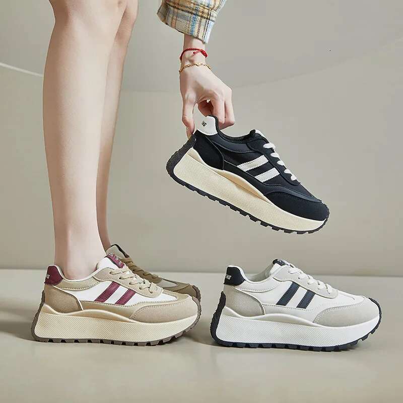 Women Sports Retro Multifunctional Casual Lightweight Thick Sole Vulcanized Fashionable Platform Shoes Running