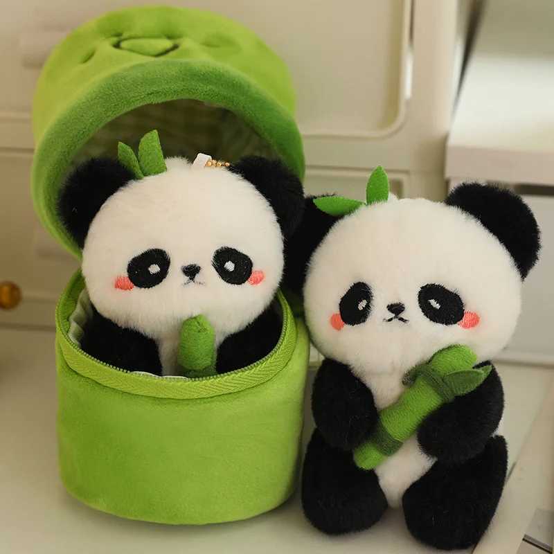 Cute 10cm Bamboo Panda Plush Toy Small Pendant Stuffed Animals Soft Doll Fluffy Panda Bag Decoration Birthday Gift G251120