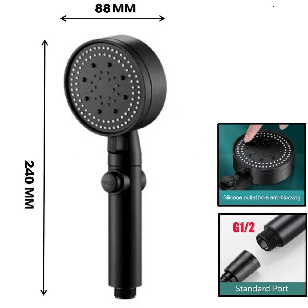 5 Modes Handheld Shower Head with ON/OFF Switch High Pressure Bathroom Shower Head Spray Nozzle with 15M Hose and HolderM251120