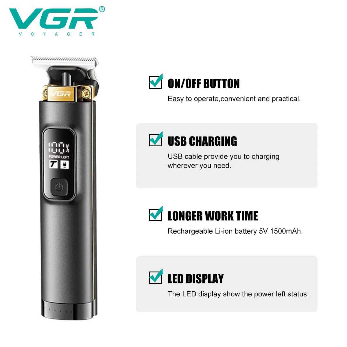 VGR 985 Hot Sale Hair Cutting Machine Metal Cordless Professional Hair Trimmer for MenT251120