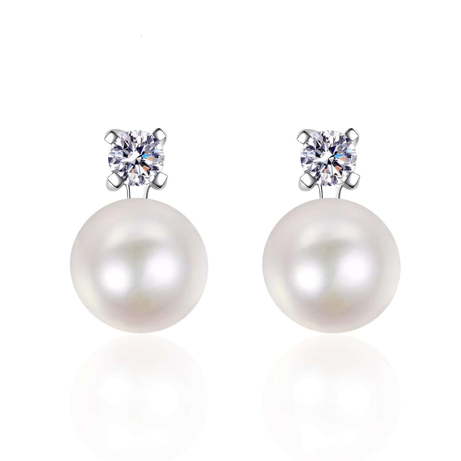 Classic and pure sier spodumene freshwater pearl earrings, fashionable "eternal love" party gift