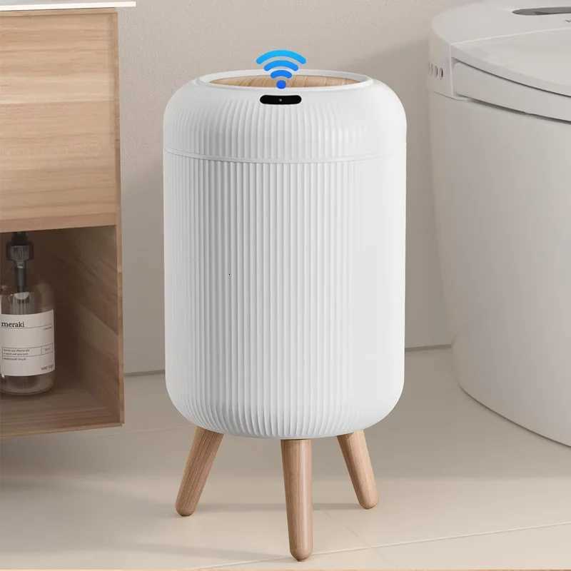 Automatic Opening Lid Trash Can Smart Sensor Built-In Kitchen And Bathroom Garbage Anti-Odor Waterproof Fashionable Trash Can C251120