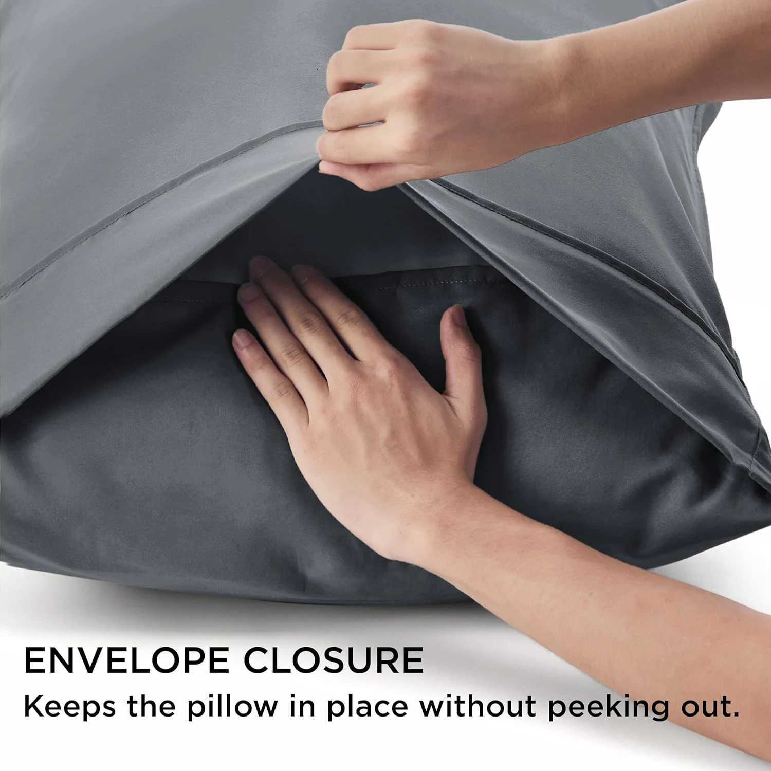 Pillow Case Cosy House Collection Luxury Cooling Rayon Derived from Bamboo Blend Ultra Soft Cases - cases with Envelope Closure C251120