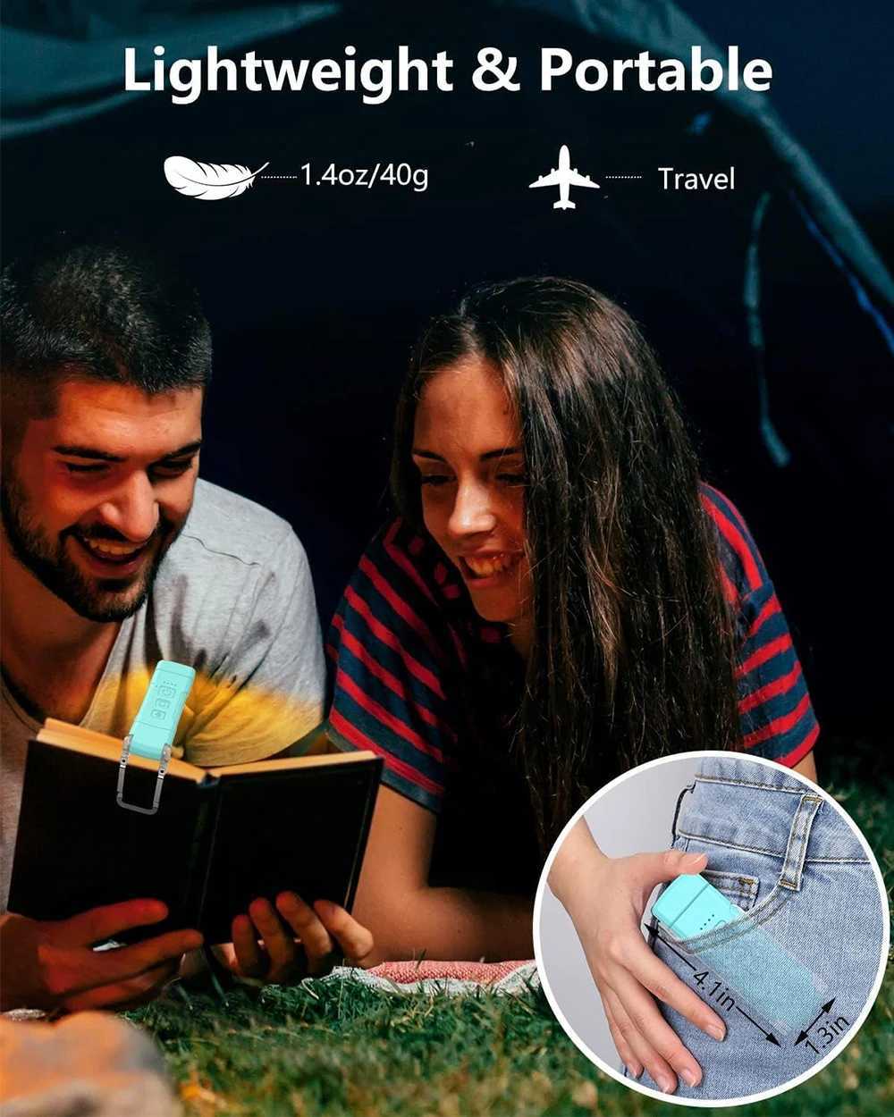 Book Reading Light with Timer Rechargeable Light for Reading in Bed Clip-on Bookmark Lamp 3 Amber Colors 5 Brightness Dimmable M251120