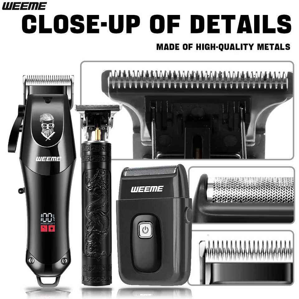 Professional Cordless Mens Barber Kit 3-in-1 USB Rechargeable Hair Clipper Beard Trimmer Gift for Dad/HusbandT251120
