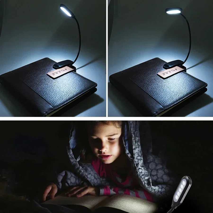 Mini Portable LED Book Light Eye Protection Reading Light Flexible Clip-On Desk Lamp Battery Powered Bedroom Study Night Light M251120