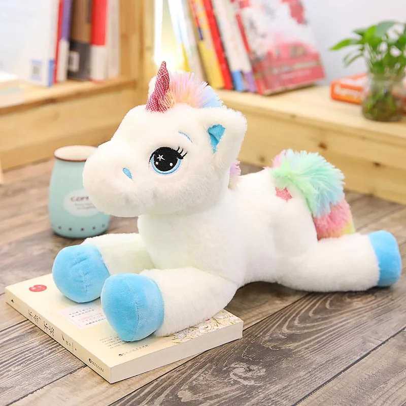 40cm 60cm 80cm Rainbow Unicorn Plush Toys Kawaii Kids Toys Stuffed Cartoon Animal Baby Doll Children Christmas Birthday Gift G251120