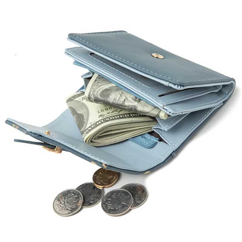 Womens Flower Print Wallet Tri-Fold Clutch Purse with Coin Pocket Card Slots Simple Printed Clasp ClosureW251120