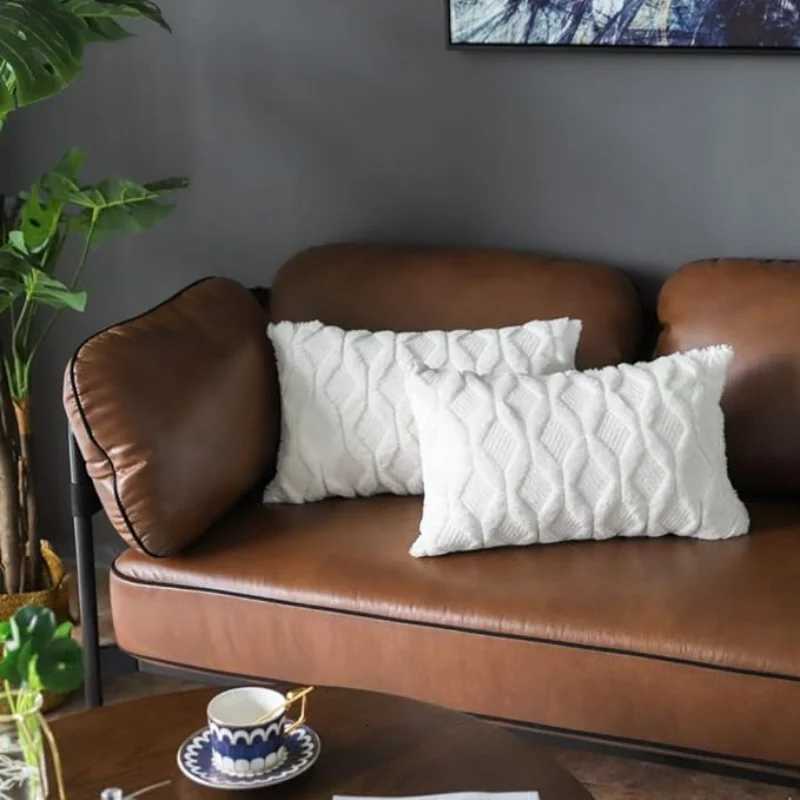 Pillow Case White Plush Cover Sofa Soft 30x50 case Living Room Decorations Funda Cojin Rectangular Cushion Cover Comfortable C251120