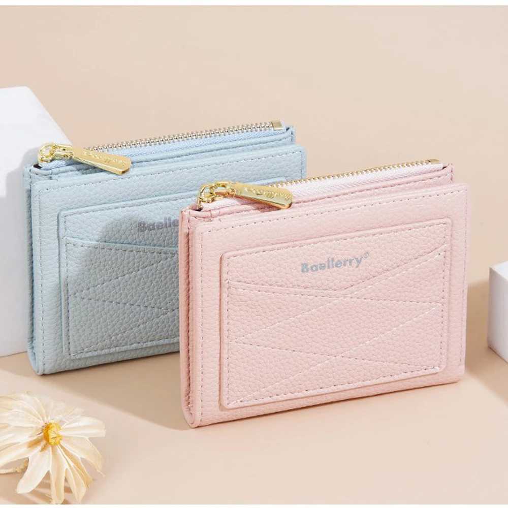 Short Wallet for Women Baellerry Cute Zipper Purse with Many Card Slots Lychee Texture Coin Pocket Small RFID Blocking Gift forW251120