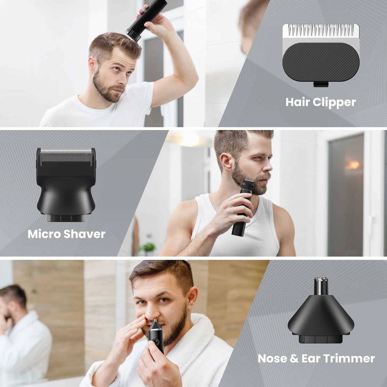 Sejoy Electric Hair Trimmer for men 3 in 1 Shaver Razor Cordless Hair Clipper Rechargeable Nose Hair Trimmer with LED DisplayT251120