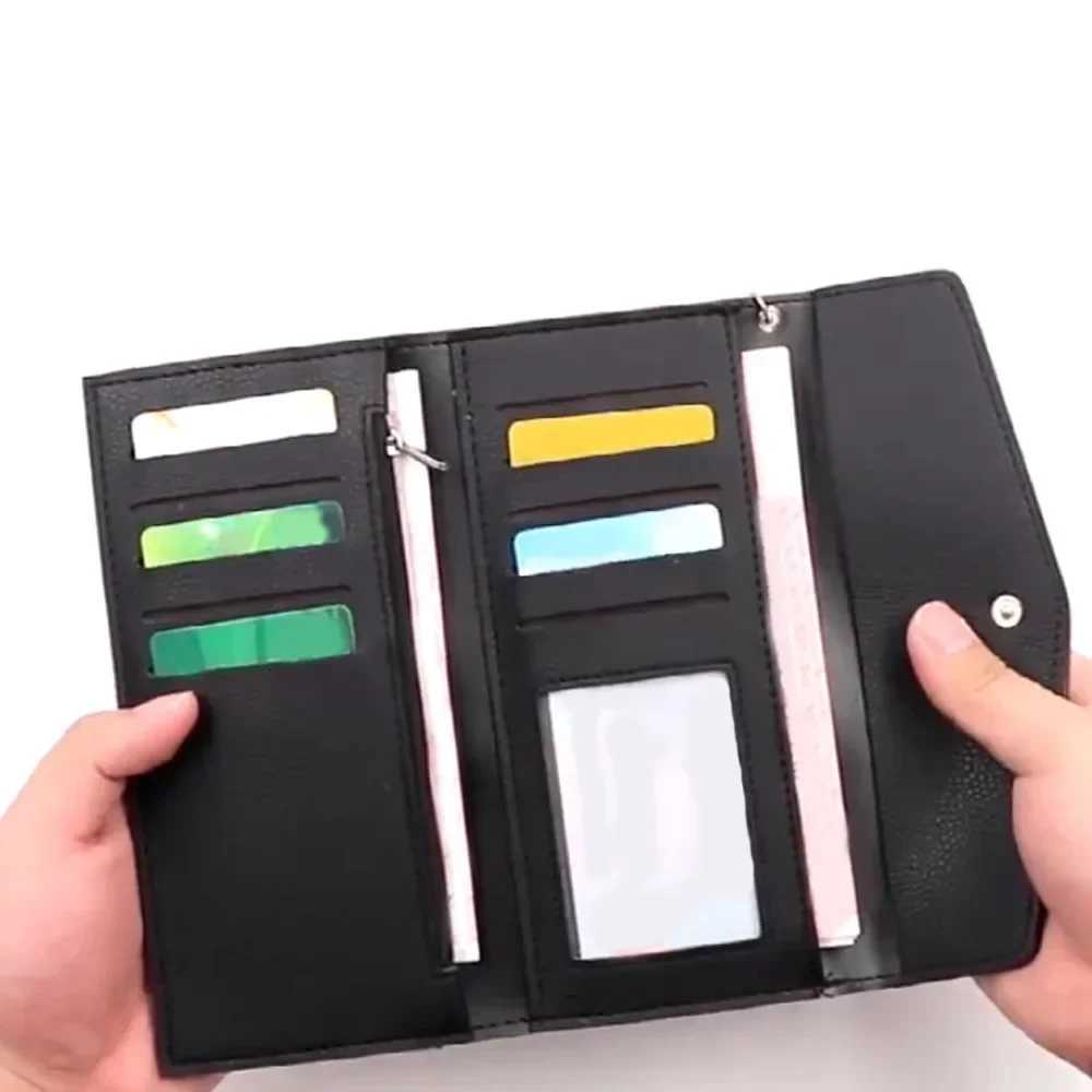 Wallet Black Small Leather Coin Purse Rfid Blocking Wallet Rose Gold Pattern Mini Purse with ID Window for WomenW251120