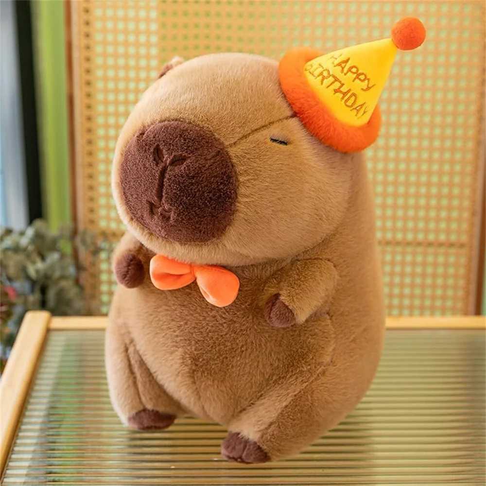 Cute Happy Birthday Capybara Plush Soft Capybara Stuffed Animal Soft Stuffed Toy Kawaii Birthday Gifts Party Decoration for Kids G251120