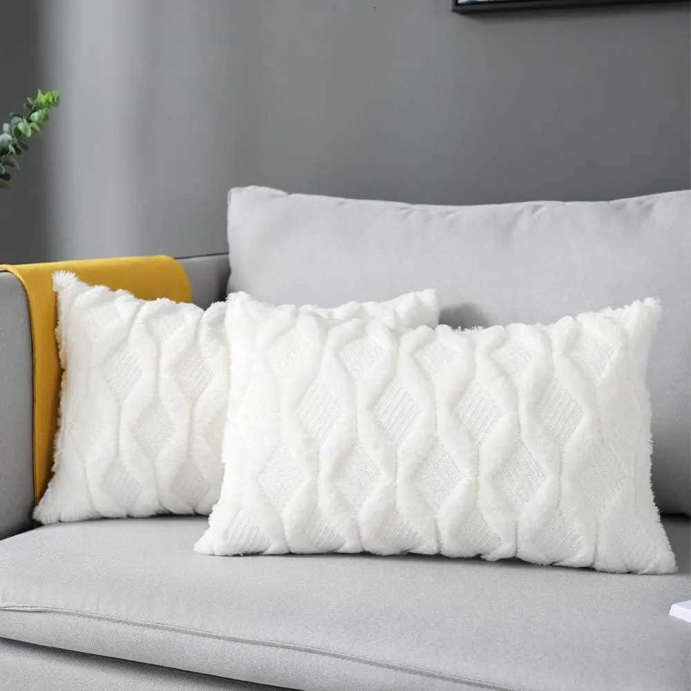 Pillow Case White Plush Cover Sofa Soft 30x50 case Living Room Decorations Funda Cojin Rectangular Cushion Cover Comfortable C251120