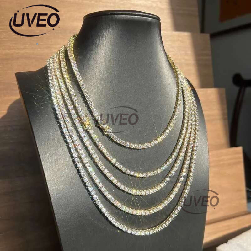 Wholesale Price Fine Jewelry Dia Necklace 2MM 3MM 4MM 5MM Sterg Sier GRA D Color Vvs Moissanite Tennis Chain